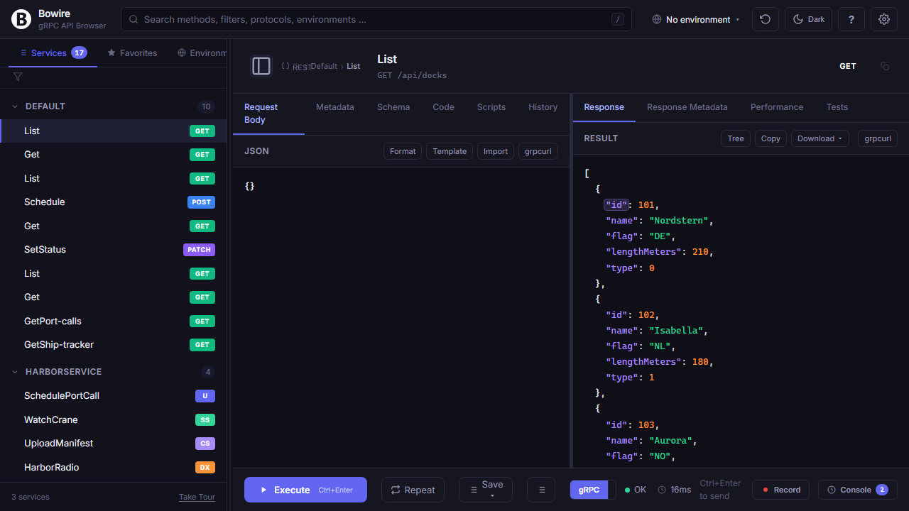 Click any JSON value in a response to copy the chaining variable expression