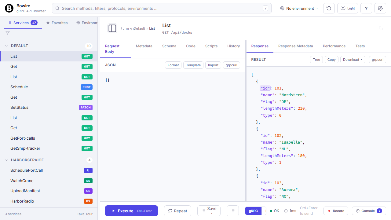 Click any JSON value in a response to copy the chaining variable expression