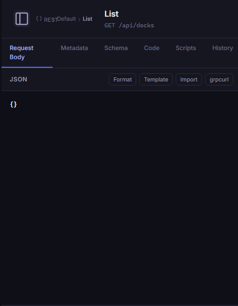 Bowire request pane — JSON / Form editor with Metadata, Schema, Code, Scripts, History tabs above the body